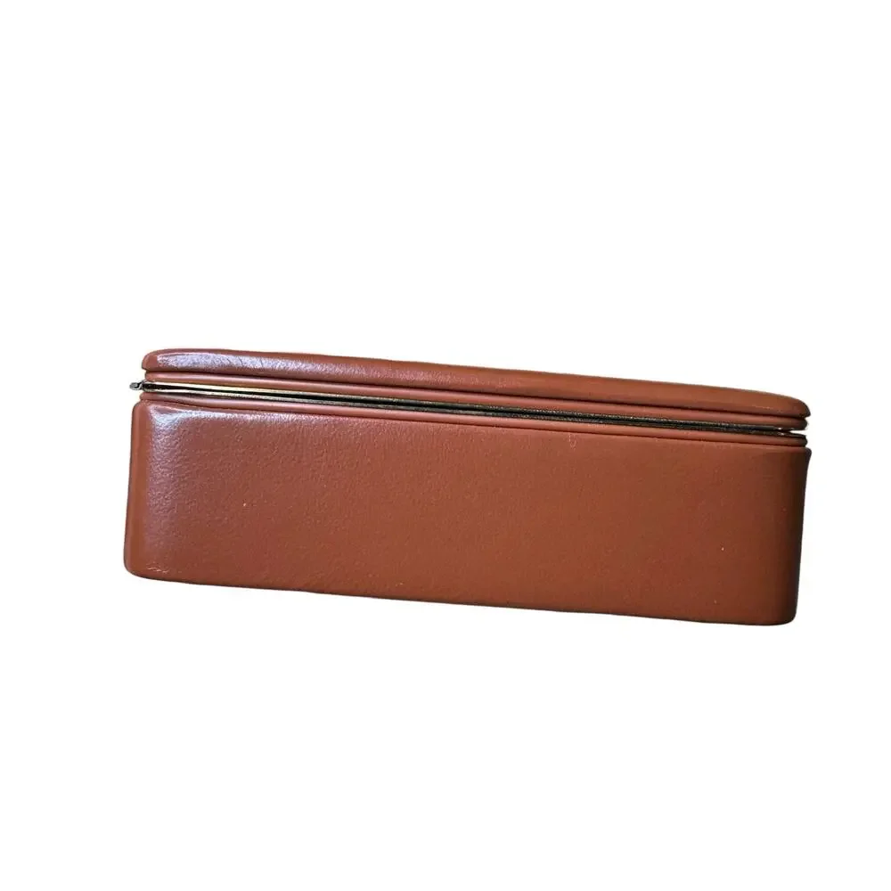 VINTAGE Men's Jewelry‎ Box Leather Travel Case Made in West Germany MCM Mad Men